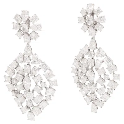 Pre-owned Van Cleef & Arpels Platinum Diamond “majestueux” Ear Clips In Multi
