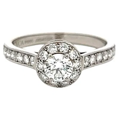Pre-owned Van Cleef & Arpels Platinum Engagement Ring 0.77 Carat Round Diamonds E Vvs2 Gia In Multiple