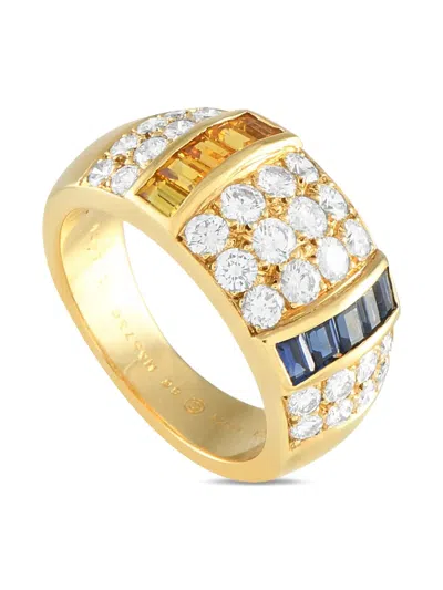 Pre-owned Van Cleef & Arpels  18k Yellow Gold Diamond And Sapphire Ring