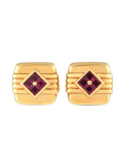 Pre-owned Van Cleef & Arpels  18k Yellow Gold Ruby Cufflinks