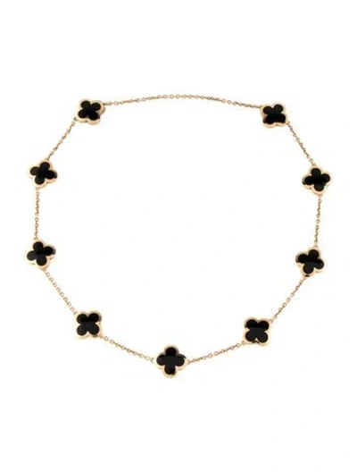 Pre-owned Van Cleef & Arpels Pure Alhambra 9 Motif Necklace, 18" In Multi