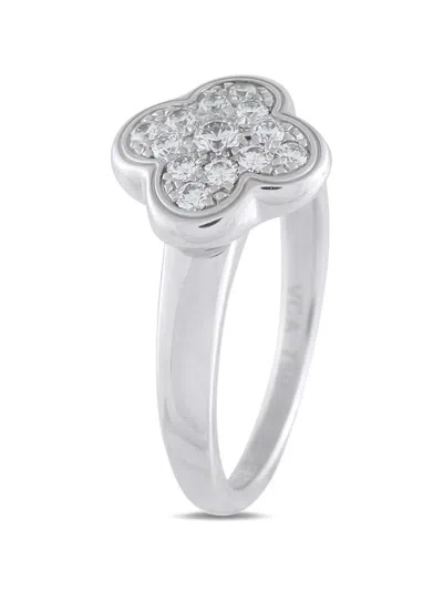 Pre-owned Van Cleef & Arpels Pure Alhambra Diamond Ring In Silver