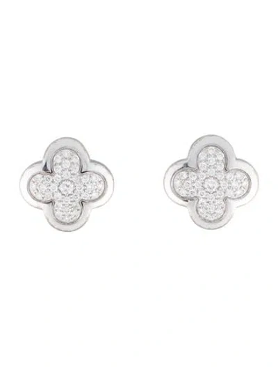 Pre-owned Van Cleef & Arpels Pure Alhambra Earrings, Diamonds In Multi