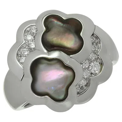 Pre-owned Van Cleef & Arpels Pure Alhambra Grey Mother-of-pearl Ring In Gray