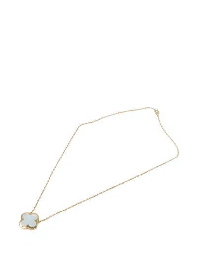 Pre-owned Van Cleef & Arpels Pure Alhambra Mother-of-pearl Necklace In Gold