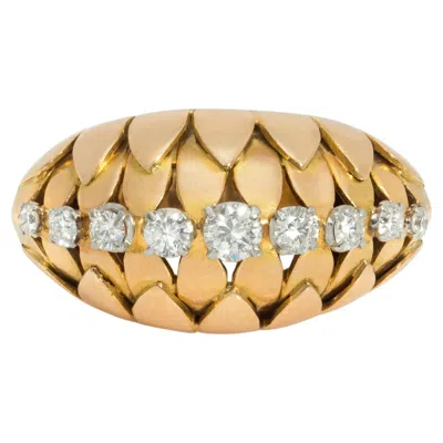 Pre-owned Van Cleef & Arpels Retro  Rose Gold And Diamond Bomb� Ring In Red