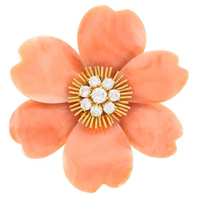 Pre-owned Van Cleef & Arpels 'rose De Noel' Clip, Brooch In Multi