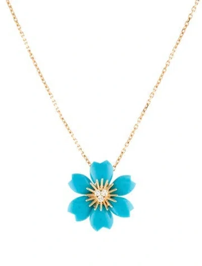Pre-owned Van Cleef & Arpels Rose De Noël Pendant, Mini Model, 16" In Multi