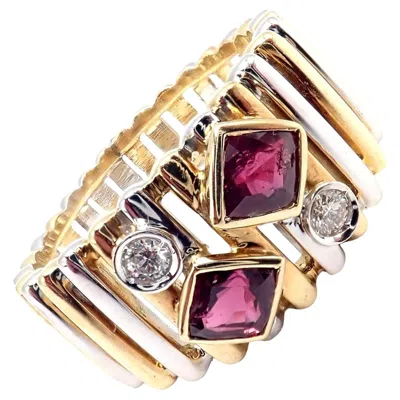 Pre-owned Van Cleef & Arpels Ruby Diamond Yellow + White Gold Ring