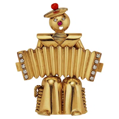 Pre-owned Van Cleef & Arpels "sailor With The Accordion" Brooch In Multi
