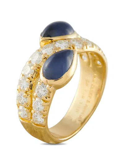 Pre-owned Van Cleef & Arpels Sapphire And Diamond 18k Yellow Gold Ring