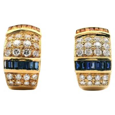 Pre-owned Van Cleef & Arpels Sapphire & Diamond Earrings In Blue