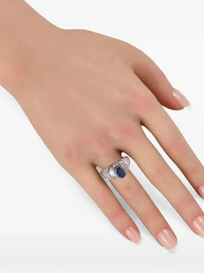 Pre-owned Van Cleef & Arpels Sapphire And Diamond Ring In Silver