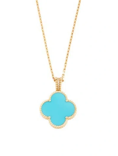 Pre-owned Van Cleef & Arpels Secret Pendant Watch In Blue