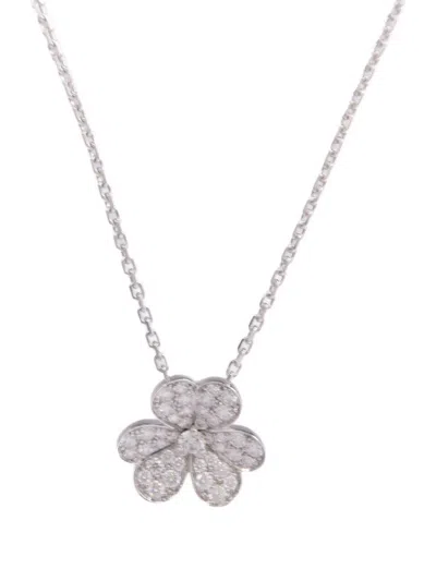 Pre-owned Van Cleef & Arpels Small Frivole Diamond Necklace In Silver