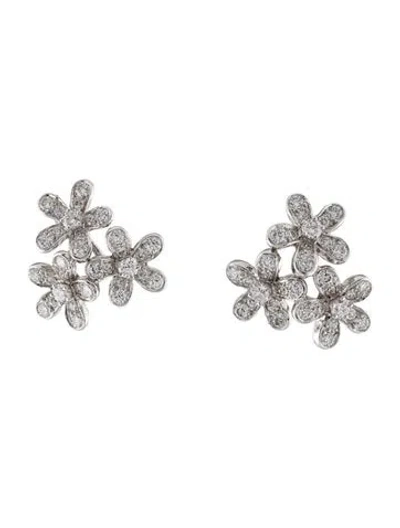 Pre-owned Van Cleef & Arpels Socrate 3 Flower Earrings In Multi