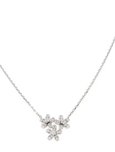 Pre-owned Van Cleef & Arpels Socrate 3 Flowers Pendant Necklace, 15" In Multi