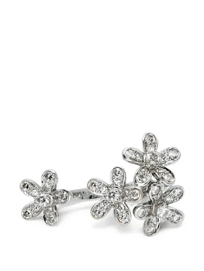 Pre-owned Van Cleef & Arpels Socrate Diamond Ring In Silver
