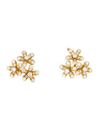 Pre-owned Van Cleef & Arpels Socrate Earrings, 3 Flowers In Multi