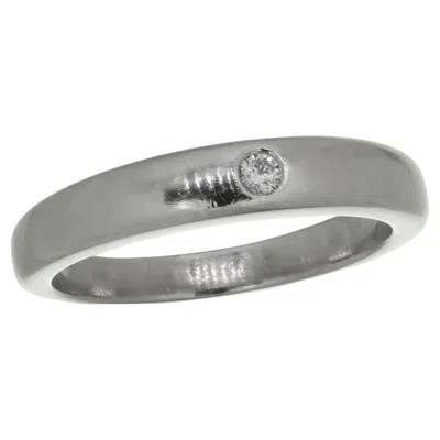 Pre-owned Van Cleef & Arpels Solitaire Diamond Platinum Band Ring 54 In Multi