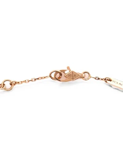 Pre-owned Van Cleef & Arpels Sweet Alhambra 18k Rose Gold And Carnelian Bracelet In Pink