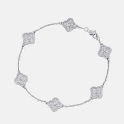 Pre-owned Van Cleef & Arpels Sweet Alhambra 18k White Gold Bracelet