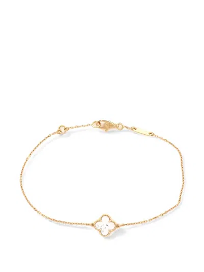 Pre-owned Van Cleef & Arpels Sweet Alhambra 18k Yellow Gold And Mother Of Pearl Bracelet