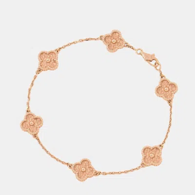 Pre-owned Van Cleef & Arpels Sweet Alhambra 6 Motifs 18k Rose Gold Bracelet