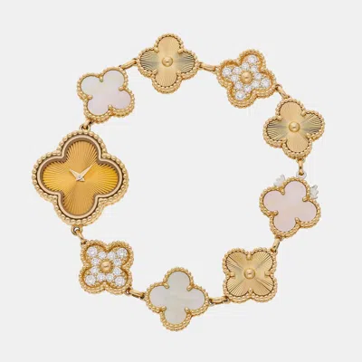 Pre-owned Van Cleef & Arpels Sweet Alhambra Aro8ww00 Gold Yellow Gold Quartz Women's Watches