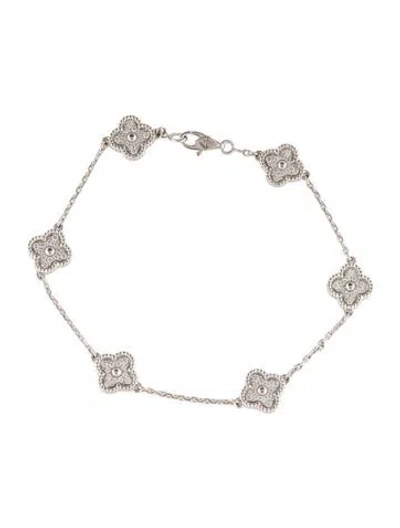 Pre-owned Van Cleef & Arpels Sweet Alhambra Bracelet, 6 Motif, 7" In Multi
