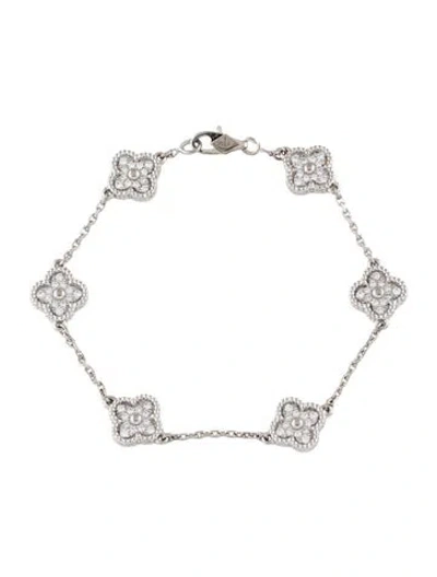 Pre-owned Van Cleef & Arpels Sweet Alhambra Bracelet, 6 Motifs, 6" In Multi