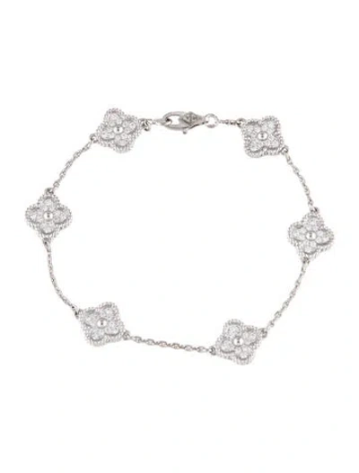 Pre-owned Van Cleef & Arpels Sweet Alhambra Bracelet, 6 Motifs, 6" In Multicolor