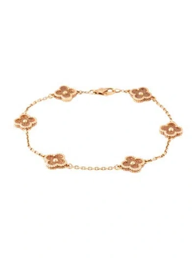 Pre-owned Van Cleef & Arpels Sweet Alhambra Bracelet, 6 Motifs, 6.75" In Multicolor