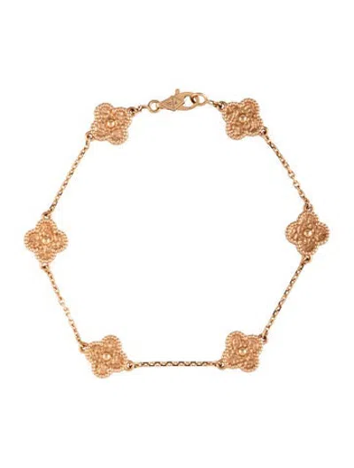 Pre-owned Van Cleef & Arpels Sweet Alhambra Bracelet, 6 Motifs, 6.75" In Multicolor
