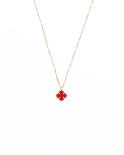 Van Cleef & Arpels Sweet Alhambra Carnelian Necklace In Red