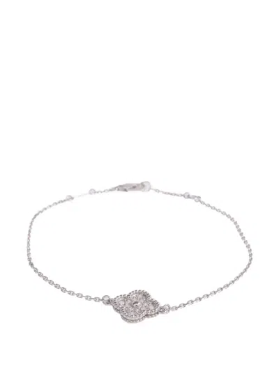 Pre-owned Van Cleef & Arpels Sweet Alhambra 钻石手链 In Silver