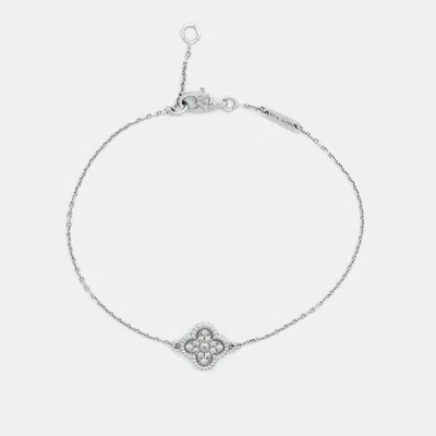 Pre-owned Van Cleef & Arpels Sweet Alhambra Diamonds 18k White Gold Bracelet