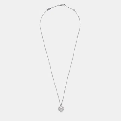 Pre-owned Van Cleef & Arpels Sweet Alhambra Diamonds 18k White Gold Necklace