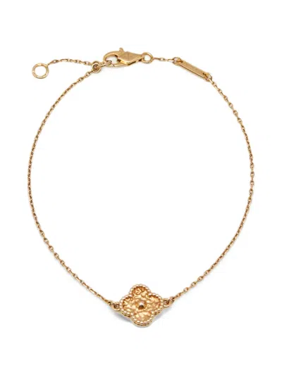 Pre-owned Van Cleef & Arpels Sweet Alhambra Hammered Bracelet In Pink