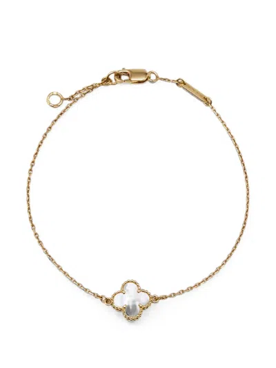 Pre-owned Van Cleef & Arpels Sweet Alhambra Mother-of-pearl Bracelet In Gold