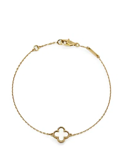Pre-owned Van Cleef & Arpels Sweet Alhambra Mother-of-pearl Bracelet In Gold