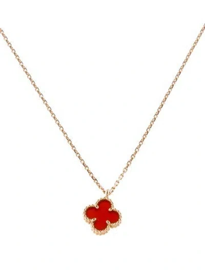 Pre-owned Van Cleef & Arpels Sweet Alhambra Pendant Necklace, 15.75" In Multi