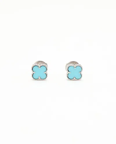 Van Cleef & Arpels Sweet Alhambra Turquoise Earrings In Blue