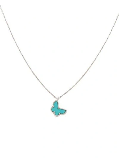 Pre-owned Van Cleef & Arpels Sweet Butterflies Pendant Necklace, 15.75" In Multi