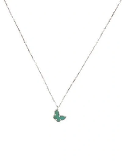 Pre-owned Van Cleef & Arpels Sweet Butterflies Pendant Necklace, 15.75" In Multi