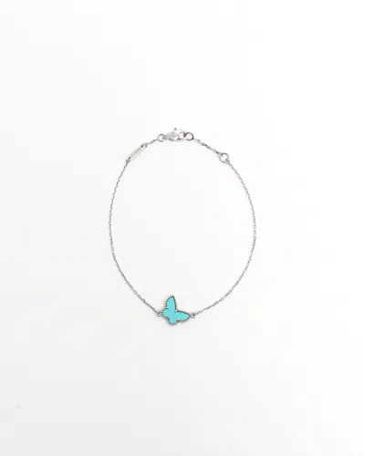 Van Cleef & Arpels Sweet Butterflies Turquoise Bracelet In White