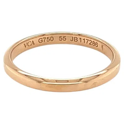 Pre-owned Van Cleef & Arpels Toujours 18k Rose Gold Band Ring Size Us 7 Eu 55 In Red