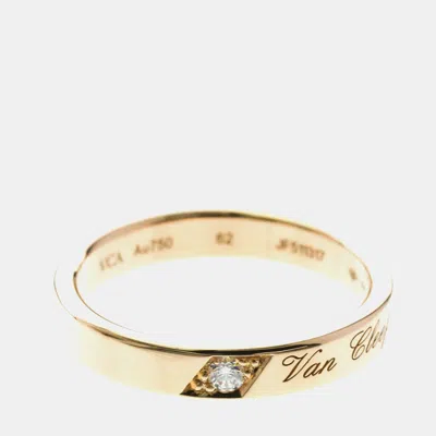 Pre-owned Van Cleef & Arpels Toujours Signature Etoile 18k Pink Gold Wedding Ring Eu 62