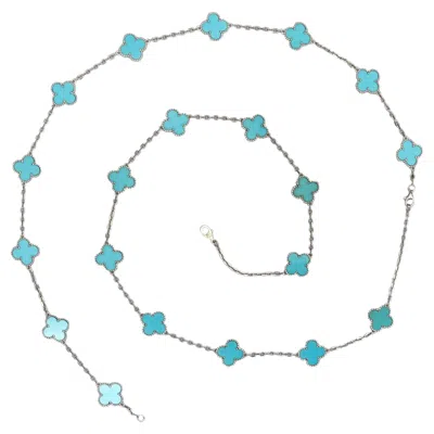 Pre-owned Van Cleef & Arpels Turquoise 'vintage Alhambra' Necklaces In Multi