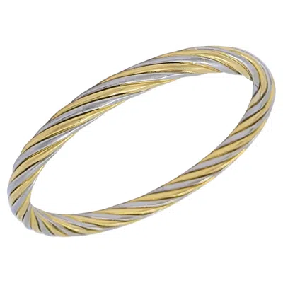 Pre-owned Van Cleef & Arpels Twisted Two-tone 18k Gold Bangle Bracelet, 1970s In Multiple